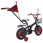 Detský bicykel  Fuzlu 12" Racing čierna červená lesklá